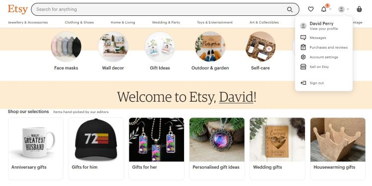 نحوه ثبت‌نام فروشنده در Etsy