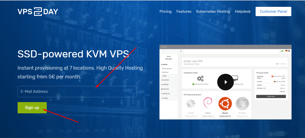 نحوه خرید سرور مجازی از vps2day